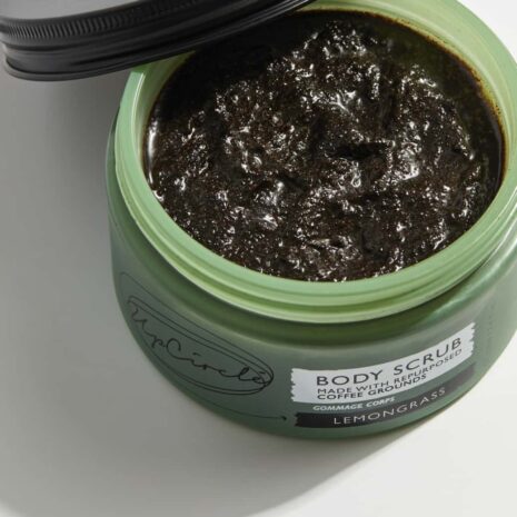 Product Shot Lemongrass Body Scrub Pot Open with Lid